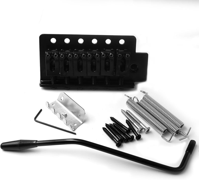 harpfeas 52.5mm Guitar Tremolo Bridge Set for Fender Strat Squier Electric Guitar Replacement (Black) - Image 1